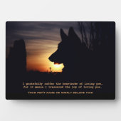 Prachtige Duitse herder Pet Memorial Plaque Fotoplaat (voorkant)