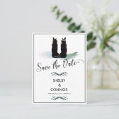 Prachtige Duitse Herder Silhouet Bruiloft Briefkaart (Staand voorkant)