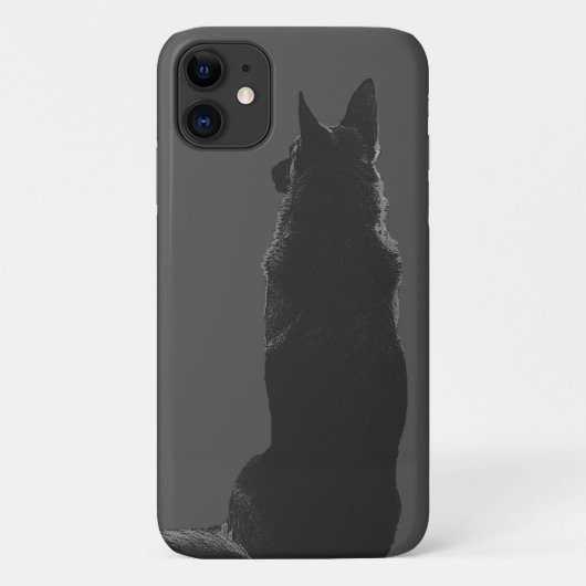 Prachtige Duitse herder Silhouette Black & White Case-Mate iPhone Case (Achterkant)