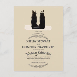 Prachtige Duitse herder Silhouette Wedding Briefkaart