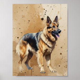 Prachtige Duitse Herdershuisdier Hond Dier Poster