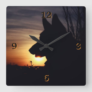 Prachtige Duitse schaapherder Silhouette Wall klok