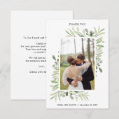 Prachtige Ecalyptus Weddenschap Foto Hartelijk dan Bedankkaart (Voorkant / Achterkant)