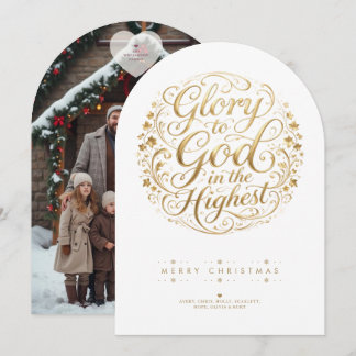 Prachtige 'Eer aan God' Gouden Boog Kerst TMF26 Feestdagenkaart