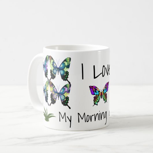 Prachtige Elegant Butterflies met Typografie Koffiemok (Voorkant links)