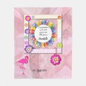 Prachtige Elegant Floral Flamingo Personalize Fleece Deken (Voorkant)