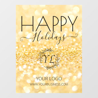 Prachtige Elegant Gold Glitter Prettige feestdagen Raamsticker