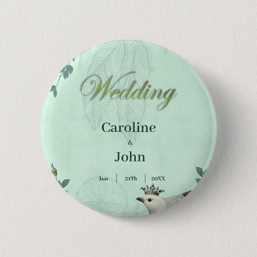 Prachtige elegante bloemen ronde button 5,7 cm (Voorkant)