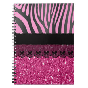 Prachtige elegante girale zebra glitter notitieboek