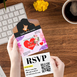 Prachtige elegante moderne alles in één bruiloft u all in one uitnodiging