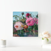 Prachtige en elegante Rozen Vierkante Klok (Huis)