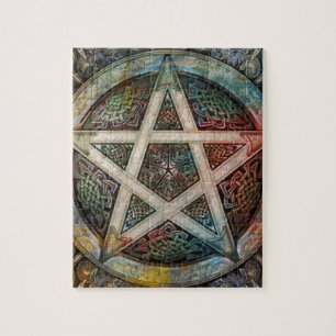 Prachtige en kleurrijke pagan Pentacle Legpuzzel