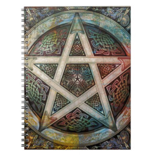Prachtige en kleurrijke pagan Pentacle Notitieboek