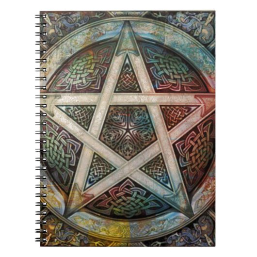 Prachtige en kleurrijke pagan Pentacle Notitieboek (Voorkant)