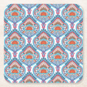 Prachtige en kleurrijke Paisley Pattern Vierkante Kartonnen Onderzetter (Voorkant)