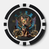 Prachtige fantasie steampunk kat. poker chips (Voorkant)