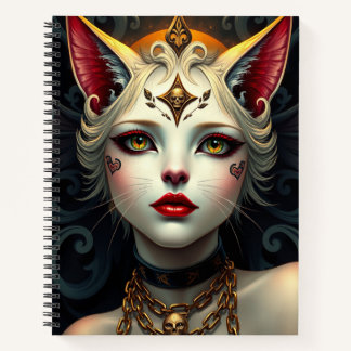 Prachtige Fantasy Cat Fairy Art Notitieboek