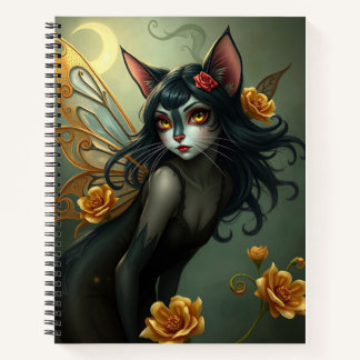 Prachtige Fantasy Cat Fairy Art Notitieboek