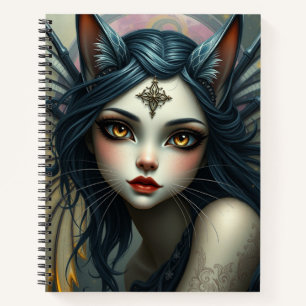 Prachtige Fantasy Cat Fairy Art Notitieboek