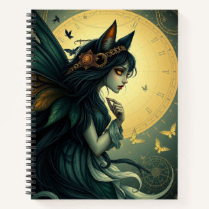 Prachtige Fantasy Cat Fairy Art Notitieboek