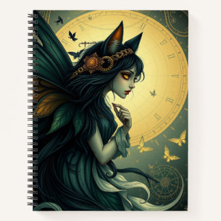 Prachtige Fantasy Cat Fairy Art Notitieboek