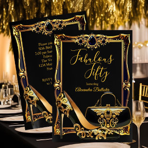 Prachtige Fifty Black Gold hoge Hak handtas Edelst Kaart