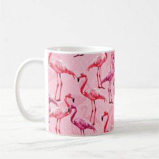 Prachtige Flamingo Bird Pink Seamless Pattern illu Koffiemok