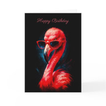 Prachtige Flamingo met Zonnebril Verjaardagskaart