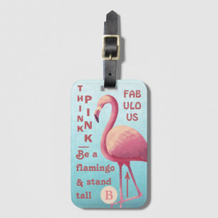 Prachtige Flamingo Schildering met Citaten Bagagelabel