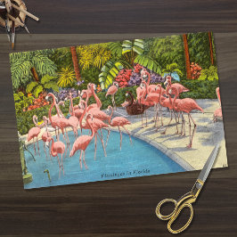Prachtige  Flamingo's in Florida Tissuepapier