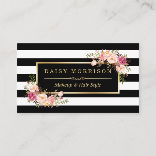 Prachtige Floral Beauty Salon Appointment Card Afsprakenkaartje (Voorkant)