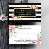 Prachtige Floral Beauty Salon Appointment Card Afsprakenkaartje