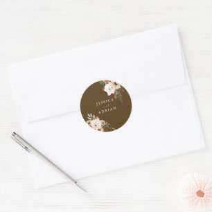 Prachtige Floral Boho bruiloft Ronde Sticker