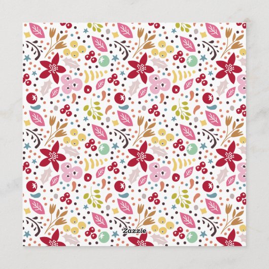 Prachtige Floral Happy Nieuwjaarstekst Feestdagenkaart (Achterkant)