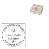 Prachtige Floral Name & Address Rubberstempel (Gestempeld)