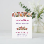 Prachtige Floral Nieuwe Adres Bewegende Aankondigi Aankondigingskaart (Staand voorkant)
