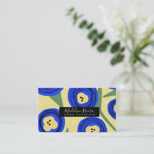 Prachtige Floral Poppy Designer Visitekaartje (Staand voorkant)