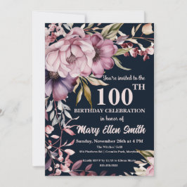 Prachtige Floral verjaardag viering uitnodigen Kaart