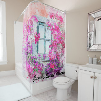 Prachtige Floral Window Waterverf Shower Curtain Douchegordijn