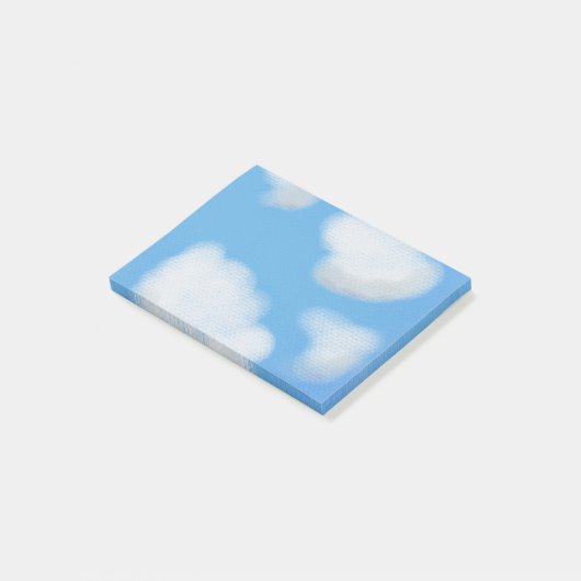 Prachtige Fluffy White Cloud Post-it Notes (Schuin)