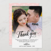 Prachtige foto-bruiloft bedankkaart (Voorkant / Achterkant)