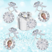 Prachtige foto gepersonaliseerd, Diamond Party Fav Sleutelhanger