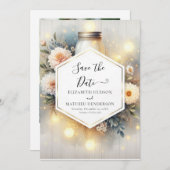 Prachtige foto Mason Jar bruiloft Save The Date (Voorkant / Achterkant)