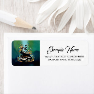 Prachtige gebogen fantasie piano etiket