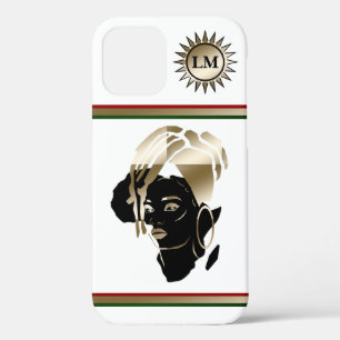 Prachtige Geborduurde Afrikaanse Koningin iPhone 1 12 Hoesje
