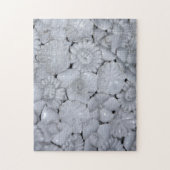 Prachtige geheel witte porseleinen bloemen uitdage legpuzzel (Verticaal)