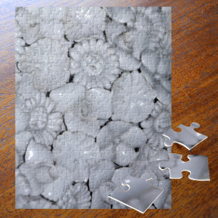 Prachtige geheel witte porseleinen bloemen uitdage legpuzzel