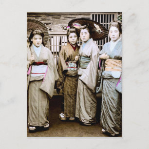 Prachtige  Geisha in Kimonos Old Japan Briefkaart