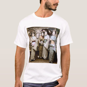 Prachtige  Geisha in Kimonos Old Japan T-shirt