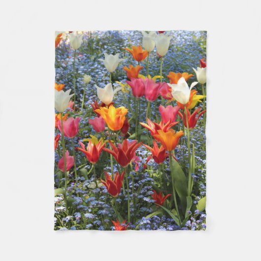 Prachtige gekleurde tulpen fleece deken (Voorkant)